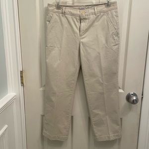 NWOT L. L. Bean Favorite Fit Cotton Khaki Beige Pants Size 4 Petite